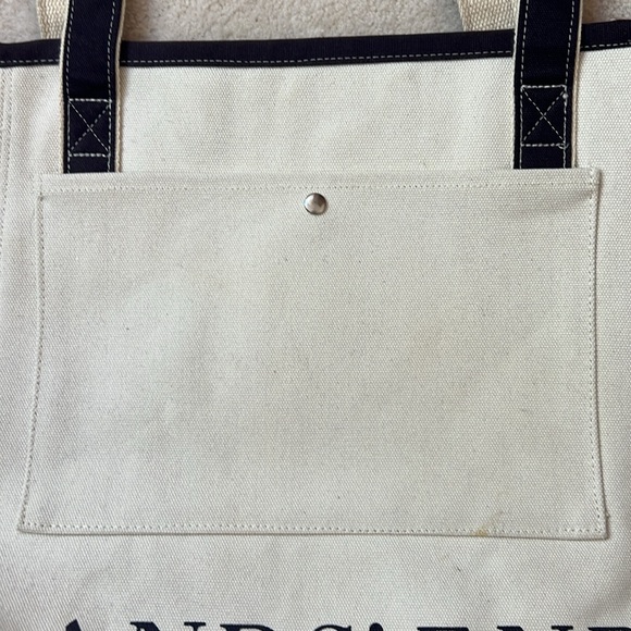 Lands End classic canvas tote. One large outer pocket. - Picture 3 of 3